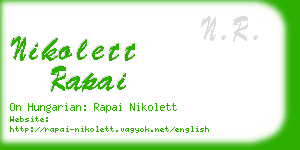 nikolett rapai business card